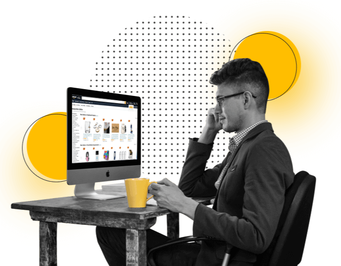 Virtual assistant product research service icon